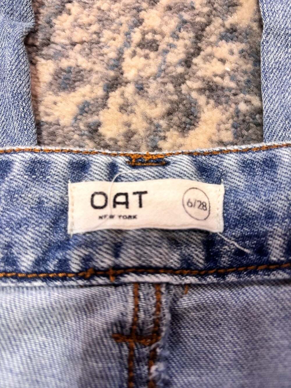 Oat New York Cloud Luxe Denim Jeans Size 6/28 Medium Wash